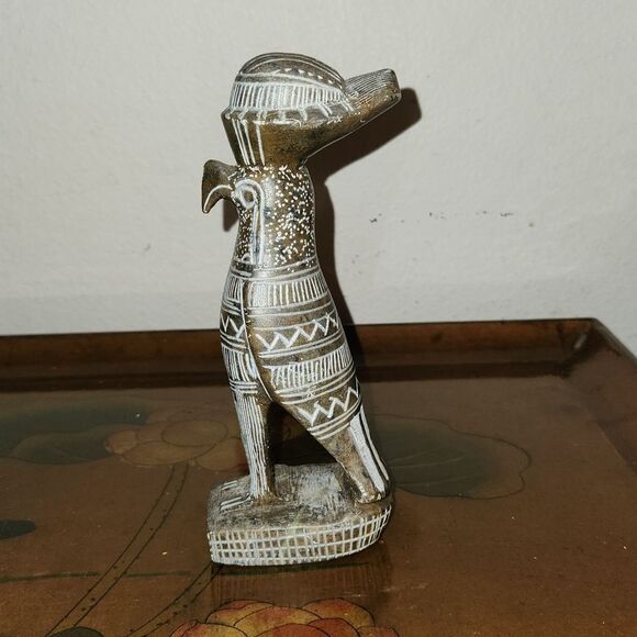 Horus Falcon Soapstone Statue Hand Carved - Picture 1 of 13